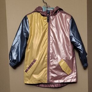 Andy & Evan metallic multi colored hooded spring/fall jacket